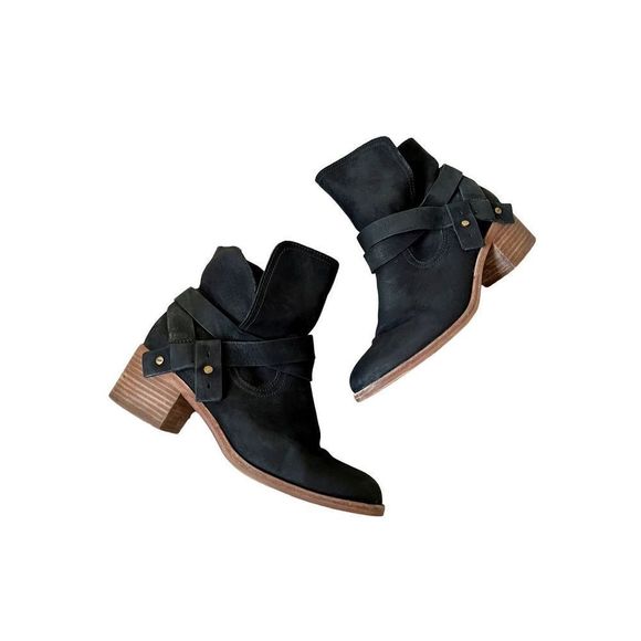 UGG Shoes - UGG ELORA LEATHER BLACK ANKLE HEEL BOOTS BOOTIES SIZE US 8.5 WOMENS